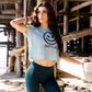 Women's Light Blue Crop Top