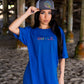 Smyle Blue Tee with our Smyle Rainbow Logo