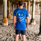 Smyle Blue Tee with our Smyle Rainbow Logo